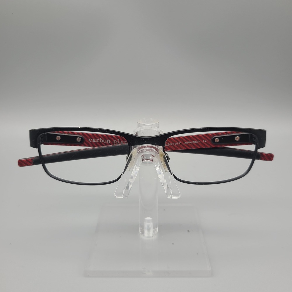 Oakley Carbon Plate OX5079-0153 Matte Black Red Eyeglasses Frames 53-18-142